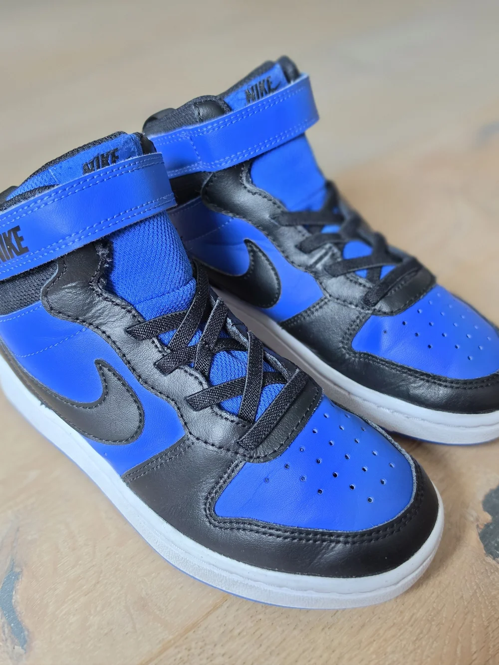 Nike Kids' Blue and Black High-Top Sneakers Size 1Y